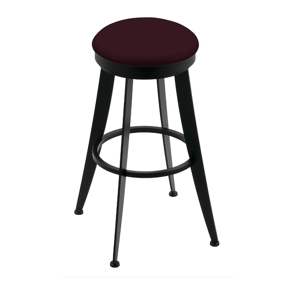 Laser 30" Swivel Bar Stool, Black Wrinkle, Canter Bordeaux Seat